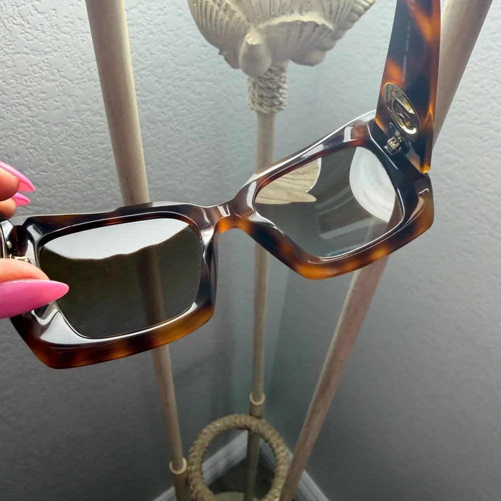 Burberry Brown Tortoise Square Sunglasses